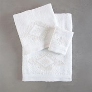 Πετσέτες Coldelia (Σετ 3τμχ) White Ρυθμός Σετ Πετσέτες 80x150cm 100% Πενιέ Βαμβάκι