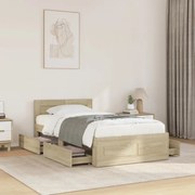 vidaXL Πλαίσιο Κρεβατιού με Κεφαλάρι Sonoma Δρυς 100x200εκ. Επεξ. Ξύλο
