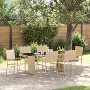 vidaXL Σέτ φαγητού για κήπο 7 pcs Μπεζ 190 x 80 x 75 εκ.