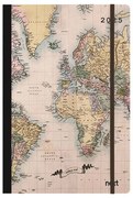 Next ημερολόγιο 2025 Trends ημερήσιο flexi με λάστιχο 12x17εκ. World map II τμχ.