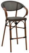 Σκαμπό μπαρ Efolian καρυδί αλουμίνιο-γκρι textilene 58x58x113εκ 58x58x113 εκ.