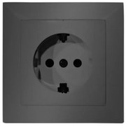 Πρίζα Σούκο 16Α Πλήρης Μονή Χωνευτή Lumen-15-01201-Ανθρακί 15-01201