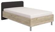 Κρεβάτι Barletta 120 Grey oak - Γκρί Ύφασμα 120x200 εκ. 131x213.5x85.5 εκ.