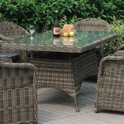 MONTANA Τραπέζι Dining Κήπου-Βεράντας ALU, Φ5mm Round Wicker Grey Brown  160x90 H.75cm [-Καφέ Γκρι-] [-Αλουμίνιο/Wicker-] Ε655,2