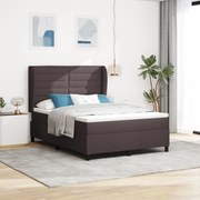 vidaXL Κρεβάτι με Στρώμα Καφέ 140x190 εκ σε Υφασμάτινη Επένδυση