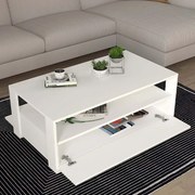 Τραπεζάκι σαλονιού Balina Megapap χρώμα λευκό 110x60x40εκ.