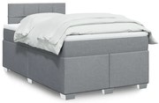 vidaXL Κρεβάτι Boxspring με Στρώμα Ανοιχτό Γκρι 120x200 εκ. Υφασμάτινο
