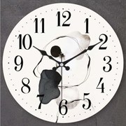 Ρολόι Τοίχου 902LMN1223 Φ36cm Black-White Wallity Γυαλί
