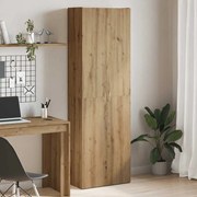 Ντουλάπι Αρτισιανή Δρυς 60x32x190 εκ. από Επεξεργασμένο Ξύλο - Καφέ