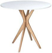 Τραπέζι Jubi JUBITLRO1 Φ90x73cm Natural-White Mdf,Ξύλο