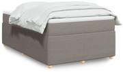 vidaXL Κρεβάτι Boxspring με Στρώμα Taupe 120x190 εκ. Υφασμάτινο