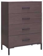 Συρταριέρα Calliope pakoworld με 4 συρτάρια wenge-μαύρο 80x44x108εκ 039-000191