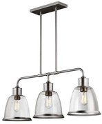 Κρεμαστό Φωτιστικό Οροφής 3xE27 Hobson Elstead Lighting-FE-HOBSON-3P-SN-Ορείχαλκος FE-HOBSON-3P-SN