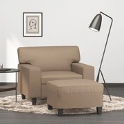 vidaXL Πολυθρόνα Καπουτσίνο 60 εκ. Συνθετικό δέρμα με Υποπόδιο