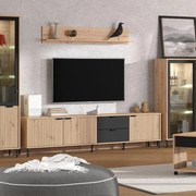 Έπιπλο τηλεόρασης Mayenne 208 4K2F3V Artisan Oak - Matt Black 208x40x55 εκ. 208x40x55 εκ.