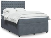 vidaXL Κρεβάτι Boxspring με Στρώμα Σκούρο Γκρι 160x200 εκ. Βελούδινο