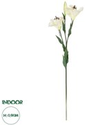 Artificial Garden WHITE LILY BRANCH 21310 Τεχνητό Διακοσμητικό Κλαδί Λευκό Κρίνο Y90cm Globostar-21310-Λευκό 21310