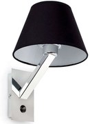 Φωτιστικό Τοίχου-Απλίκα Moma 68505 -1 12x26x35cm 1xE27 15W Chrome-Black Faro Barcelona