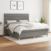 ΚΡΕΒΑΤΙ BOXSPRING ΜΕ ΣΤΡΩΜΑ ΣΚΟΥΡΟ ΓΚΡΙ 180X200 ΕΚ ΥΦΑΣΜΑΤΙΝ 3142594