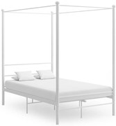 vidaXL Πλαίσιο Κρεβατιού με Ουρανό Λευκό 120 x 200 εκ. Μεταλλικό