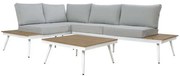 Καναπές Γωνία Με Τραπέζι HM5126.11 White 4 Θέσεων