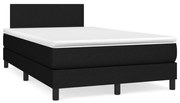 vidaXL Κρεβάτι Boxspring με Στρώμα &amp; LED Μαύρο 120x190 εκ. Υφασμάτινο