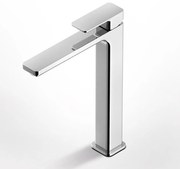 Eurorama Quadra Chrome Μπαταρία Νιπτήρος Υψηλή, με Bαλβίδα clic-clac 144309P-100