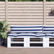 vidaXL Μαξιλάρια Παλέτας 2 τεμ. Μπλε &amp; Λευκά Ριγέ από Ύφασμα Oxford