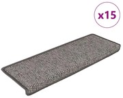 vidaXL Πατάκια Σκάλας Αυτοκόλ. 15 τεμ. Όψη Σιζάλ Γκρι/Μπεζ 65x21x4 εκ.