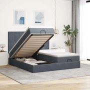 Οθωμανικό κρεβάτι με στρώματα Σκούρο γκρι 160x200cm Velvet