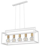 Φωτιστικό Οροφής-Ράγα Vigo 5 32444 26x73x80cm 5xE27 60W White-Gold Sigma Lighting