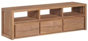 Έπιπλο Τηλεόρασης 120x30x40 εκ Μασίφ Ξύλο Teak/Φυσικό Φινίρισμα - Καφέ