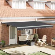 vidaXL Αυτόματη Αναδιπλούμενη Τέντα Ανθρακί 450 x 300 εκ