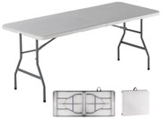WOODWELL ΕΟ179,1BLOW-R Τραπέζι Συνεδρίου - Catering Πτυσσόμενο (Βαλίτσα), HDPE Άσπρο, Μέταλλο Βαφή Γκρι 180x75x74cm ΕΟ179,1
