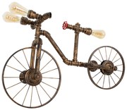 00659 GloboStar®  SWIFTWALKER 00659 Vintage Επιτοίχιο Φωτιστικό Απλίκα Τρίφωτο 3 x E27 IP20 Μπρούτζινο &amp; Κόκκινο Μέταλλο - Μ85 x Π29.5 x Υ55cm