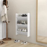 vidaXL Παπουτσοθήκη Τοίχου Λευκή 60 x 18 x 90 εκ. από Μοριοσανίδα