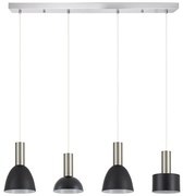 Φωτιστικό Οροφής - Ράγα Adept Flex 77-8927 85x16x300cm 4xE27 60W Nickel-Black Homelighting