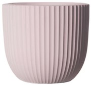 Supergreens Γλάστρα Πήλινη Στρογγυλή "Stripe" Ροζ L 41x41x37 εκ.