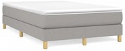 vidaXL Κρεβάτι Boxspring με Στρώμα Ανοιχτό Γκρι 120x190 εκ. Υφασμάτινο