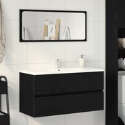 vidaXL Ντουλάπι Νιπτήρα Μαύρη Δρυς 90x38,5x45 εκ. Επεξεργασμένο Ξύλο