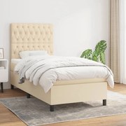 ΚΡΕΒΑΤΙ BOXSPRING ΜΕ ΣΤΡΩΜΑ ΚΡΕΜ 90X190 ΕΚ.ΥΦΑΣΜΑΤΙΝΟ 3141982