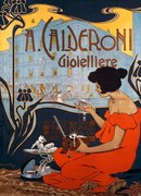 Αναπαραγωγή Advertising poster for Calderoni Jewelers in Milan, 1898, by Adolf Hohenstein , Italy, 19th century, Hohenstein, Adolfo