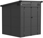 Outsunny Αποθήκη κήπου 1,9 x 1,9 m, αποθήκη εργαλείων από πλαστικό, κλειδώσιμες πόρτες, 2 αεραγωγοί, σκούρο γκρι