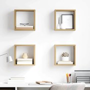 vidaXL Ράφια Τοίχου με ράφι 4 pcs Χειροποίητη δρυς 26 x 15 x 26 cm