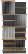 Βιβλιοθήκη Arya 875ZNA4607 80x24,6x160cm Black-Oak