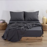 Σεντόνι Με Λάστιχο Basic Dark Grey Nef-Nef Μονό 100x200cm Με Λάστιχο 100% Cotton