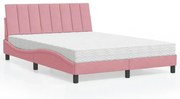 Κρεβάτι με Στρώμα Hanko Ροζ 120x200 εκ. Βελούδινο
