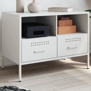 Έπιπλο Τηλεόρασης Λευκό 68x39x50,5 εκ. από Χάλυβα 843052