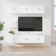 vidaXL Σετ Επίπλων Τηλεόρασης 7 Τεμαχίων Λευκό από Επεξεργασμένο Ξύλο