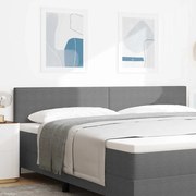 vidaXL LED κεφαλάρι με φώτα λωρίδας LED Ανοιχτό γκρι 200 cm ύφασμα